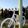 Ein Ghostbike erinnert an der Donauwörther Straße an den tödlichen Unfall.