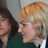 Oberbürgermeisterin Eva Weber (CSU) und Zweite Bürgermeisterin Martina Wild  (Grüne) bei der Unterzeichnung des Koalitionsvertrages. 
