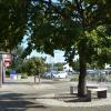 Neugestaltet hat die Stadt den kleinen Platz vor dem Schmutterpark. Die Bepflanzung folgt dann im Herbst.  	
