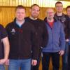 Die Einzelpaarungen im Spitzenkampf der Bezirksliga (von links): Wolfgang Bosch (Minderoffingen), Ludwig Fischer (Welden), Thomas Schmid (M), Christian Knöpfle (W), Matthias Baumann (M), Max Knöpfle (W), Richard Lausenmeyer(M) und Wolfgang Gruschka (W).  
