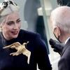 Lady Gaga mit goldener Friedenstaube bei der Amtseinführung von Joe Biden.