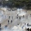 Über der Route der Demonstranten lagen in Caracas Tränengaswolken.