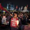 „Kein Trump, kein Krieg“: Protest in Seoul gegen die US-Politik. 