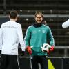 Wie angekündigt wird Kevin Trapp (Mitte) gegen Frankreich im Tor stehen.