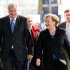 CSU-Chef Horst Seehofer und die amtierende Bundeskanzlerin Angela Merkel in den Koalitionsverhandlungen.