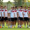 Die deutsche Fußball-Nationalmannschaft ist vor ihrem zweiten Gruppenspiel der WM 2014gut gelaunt.