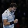 Grigor Dimitrow bejubelt seinen Sieg bei der Tennis-WM in London.