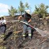 Die Löscharbeiten auf der Kuppel in dem Waldstück bei Christgarten dauerten rund 45 Minuten. Mehr als 100 Einsatzkräfte der Feuerwehren und des Rettungsdienstes waren am Dienstagmittag im Einsatz. 