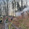 In Mattsies ist am Samstag eine Waldhütte in Brand geraten.
