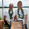 Andreas Voss (links) und Martin Kühl haben die Halbdistanz für den abgesagten Ironman auf Hawaii jetzt einfach am Ammersee beim Ammerman zurückgelegt. 