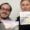 Schenken Neu-Ulm neue Postkarten: (von links) Martin Leibinger und Nadja Wollinsky. 