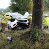 Bei diesem Unfall in der Nähe von Breitenbrunn wurde ein Mann schwer verletzt. 