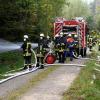 Bei der großen Waldbrandübung in Bergheim sind am Samstag rund 150 Rettungskräfte vieler Organisationen im Einsatz.