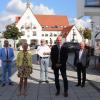 Sie wurden bei einer Ehrungsveranstaltung des Landkreises in Vöhringen mit der Kommunalen Verdienstmedaille in Bronze ausgezeichnet (von links): Erich Spann, Landrat Thorsten Freudenberger, der die Medaille übergab, Ursula Brauchle, Manfred Bittner, Ludwig Daikeler, Johann Ott und Anton Rupp.