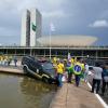 Die "Bolsonaristas" drangen auf das Gelände des Parlaments ein.