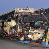 Horror-Crash: Ein belgischer Reisebus ist in einem Autobahntunnel im Schweizer Kanton Wallis gegen die Tunnelwand geprallt. 