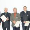 Sie hielten seit der Wiedergründung vor 60 Jahren dem Verein die Treue (von links): Schützenmeister Jürgen Lindermayr, Anton Fried, Franz Bichler, Michael Huber und Josef Diepold. Nicht im Bild Georg Pfaffenzeller und Josef Diebold. 