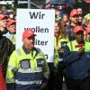 Bereits im Dezember protestierten Beschäftigte von Lechstahl gegen die hohen Energiepreise.
