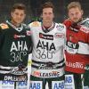Trevelyan (Mitte, hier mit Aleksandar Polaczek und Steffen Tölzer) war im Sommer 2017 längst ein AEV-Urgestein: sechs Jahre beim selben Eishockey-Verein – das gibt es nicht oft. 