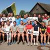 Fünf Mannschften unter einer Flagge: die No Limits, die Mindelläufer, die Fit Shoes, die Schweißperlen und die Girlpower starten beim Landkreislauf für den SV Münsterhausen. 