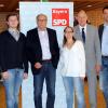 Der neue Vorstand des SPD-Unterbezirks Dillingen (von links): Jonas Schmid, Jan Waschke, Thomas Reicherzer, Dietmar Bulling, Mirjam Steiner, Wolfgang Schenk, Jürgen Hartshauser und Werner Herbig. 	