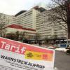 Warnstreik, Zentralklinikum Augsburg; Flugblatt Streikaufruf Symbolbild Streik