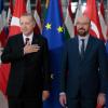 EU-Ratschef Charles Michel epmfängt den türkischen Präsidenten Recep Tayyip Erdogan in Brüssel.