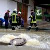 Kanalisationen konnte - wie hier in Mindelzell  - das Wasser nicht mehr fassen. 