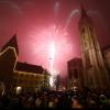 Zahlreiche Besucher kamen zum Jahreswechsel 2018/2019 auf den Weißenhorner Kirchplatz, um das öffentliche Feuerwerk zu bewundern.