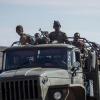 Äthiopische Regierungssoldaten auf dem Weg nach Tigray.