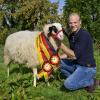 Schönstes Schaf Deutschlands Stephan Kreuzer mit Brillenschaf Marla. Sie ist die Bundesgesamtsiegerin geworden.