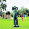 Josef Lang aus Denklingen ist mit zwei Skulpturen bei der Ausstellung "Mensch trifft Baum" vertreten, in der es neben Kunst auch um die praktische Verwendung von Holz geht. Foto: Renate Greil