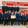 Die Dillinger Feuerwehr, oben von links Joachim Rieder, Benedikt Klein, Tobias Münch, Robin Graf, Johannes Miller und Dieter Schnell. Unten von links Walter Fuchsluger, Frank Schmidt, Matthias Roller, Julia Honold, Jochen Bucher, Jens Fischer, Markus Pfeifer, Walter Honold, Dietmar Reile, Frank Kunz, Günter Schwertberger, Franz Huber, Wolfgang Reinelt, Hermann Kerle, Franz Jall und Uwe Neidlinger.  	