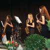 Die musikalische Gestaltung des Abends übernahmen Schüler und Lehrer der Musikschule selbst, wie hier ein Teil des Saxofon-Ensembles. 	
