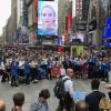 Schülerblasorchester St. Ottilien beim Flashmob-Konzert auf dem Times Square in New York.