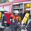 Feuerwehrübung in Wittislingen beim Zementunternehmen. 
