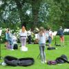 Abstand halten gilt vor allem für die Blasmusiker. Deswegen proben die Rennertshofener (im Bild die Jugendkapelle) seit einiger Zeit im Freien, wie hier im Schlosspark in Stepperg. 