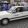 Start derVR Classic Car Rallye am Infanterieplatz für Youngtimer. Mit der Nr. 1 der Vorstandsvorsitzende des Veranstalters VR-Bank Landsberg-Ammersee mit einem Audi 100, Baujahr 1987.