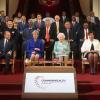 Königin Elizabeth II. saß 2018 mit den Regierungsführern der Commonwealth-Staaten für ein Foto zusammen.