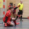 Niklas Frank, der neue Torhüter des SV Cosmos Aystetten, war im Sechsmeterschie0en der Held beim Gewinn der Hallenmeisterschaft im Fußball-Kreis Augsurg.