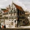 Das Höchstetter-Haus an der Ecke Ludwigstraße/Kesselmarkt um 1720. 437 Jahre lang schmückte es der Erker aus fünf kunstvoll gestalteten Seiten eines Achtecks. 
