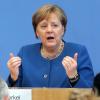 Bundeskanzlerin Angela Merkel (CDU) beantwortet auf einer Pressekonferenz zur Entwicklug beim Coronavirus.