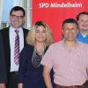 Der neu gewählte Vorstand der Mindelheimer SPD (von links): Georg Pfeifer (Beisitzer), Ortsvorsitzender Thomas Riederle, Eda Pinar Acer (Schriftführerin), der stellvertretende Ortsvorsitzende Mehmet Yesil, Eckhard Dietrich (Beisitzer) und Renate Manlig (Kassiererin). 