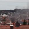 Brand in der Krumbacher Karl-Mantel-Straße: Die Rauchentwicklung und der Einsatz der Feuerwehr waren auch vom Demeterberg aus zu sehen. 