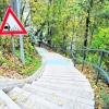 "Wanderer, kommst Du durch Landsberg, musst Du nicht immer alles ernst nehmen, was Du zu sehen glaubst." Lechtreppe an der Von-Kühlmann-Straße. Foto: T. Jordan