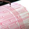 Ein Monitorschreiber, der in starken Ausschlägen die Erschütterungen eines Erdbebens zeigt.