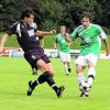 Das bislang letzte Pflichtspiel der alten Konkurrenten. In der Qualifikationsrunde zum Toto-Pokal traf die TSG (links David Balogh) vergangenes Jahr auf den FC Gundelfingen (Manuel Müller). Damals siegte Thannhausen mit 6:0. Foto: Walter Brugger