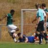 Wertingens Keeper Sandro Scherl (am Boden) rettet hier mutig, kann aber letztlich die 0:1-Niederlage gegen Horgau auch nicht verhindern.