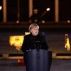 Bundeskanzlerin Angela Merkel bei ihrer Rede beim Großen Zapfenstreich.