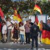 Pegida hatte zu einer Demonstration anlässlich des Besuchs von Bundeskanzlerin Merkel in Dresden aufgerufen.